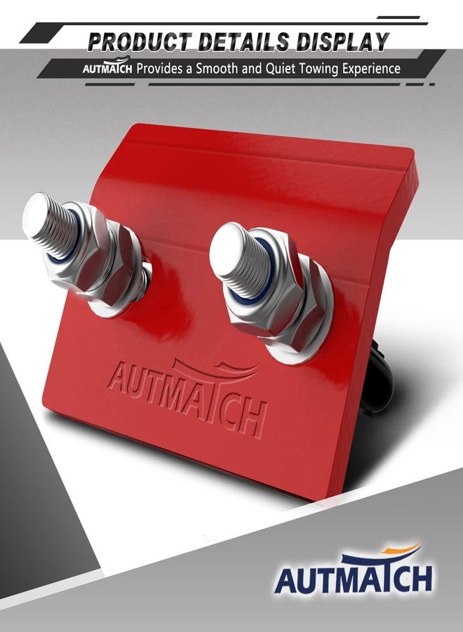 AUTMATCH Hitch Tightener Anti-Rattle Clamp, Heavy Duty Hitch Stabilizer for 1.25" and 2" Trailer Hitches, Rubber Isolator and Anti-Rust Double Coating Protective, Black & Red - Image 2